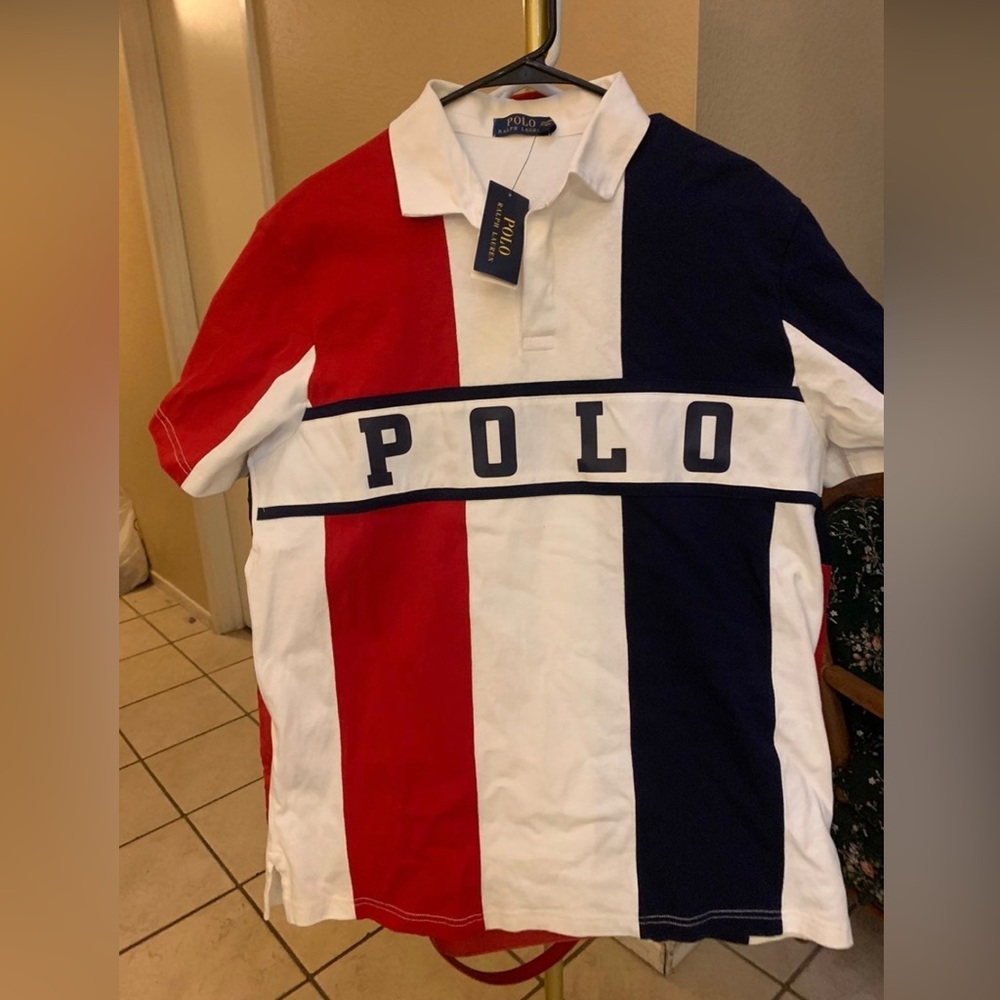 Ralph Lauren Polo rugby shirt. Size large but fits like a xl